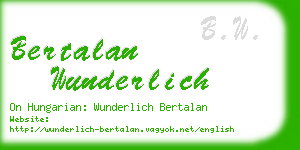 bertalan wunderlich business card